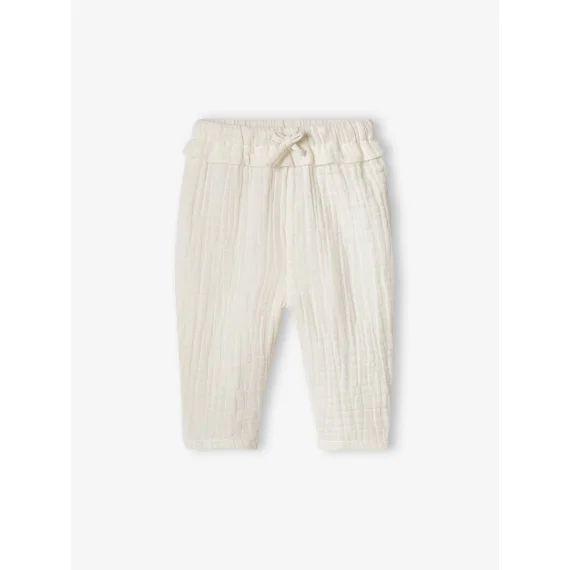 Pantalon en gaze de coton bébé écru