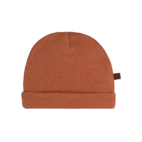 Bonnet en coton bio Melange miel (0-3 mois)