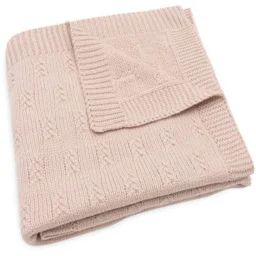 Couverture Berceau Grain Knit En Coton Rose