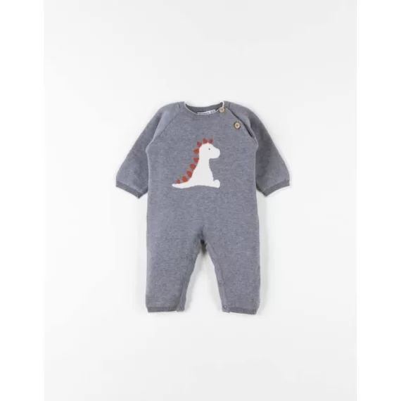 Combinaison Stegi en tricot chiné gris
