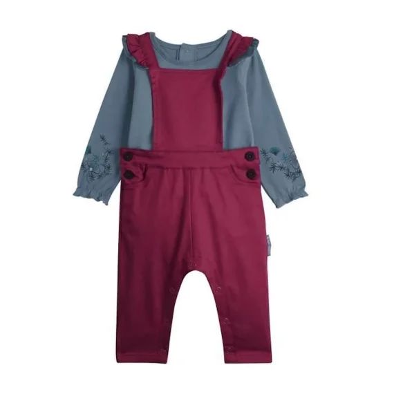 Ensemble Salopette Bébé Et T-shirt Samba Rouge