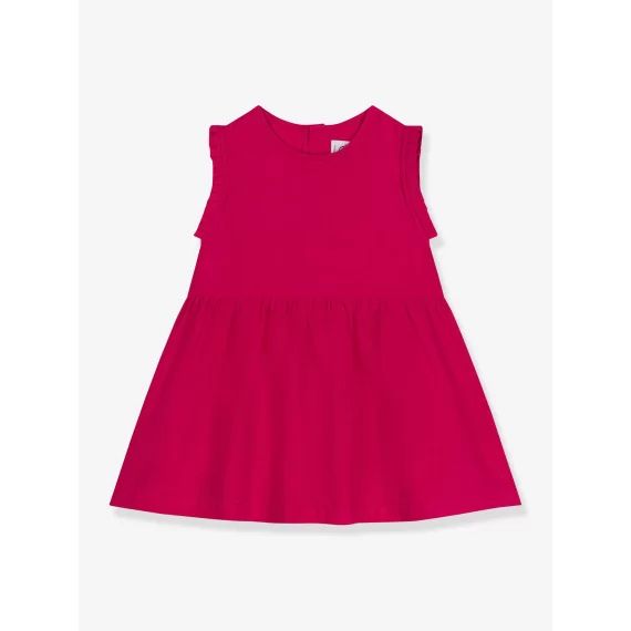 Robe sans manches en lin PETIT BATEAU rouge