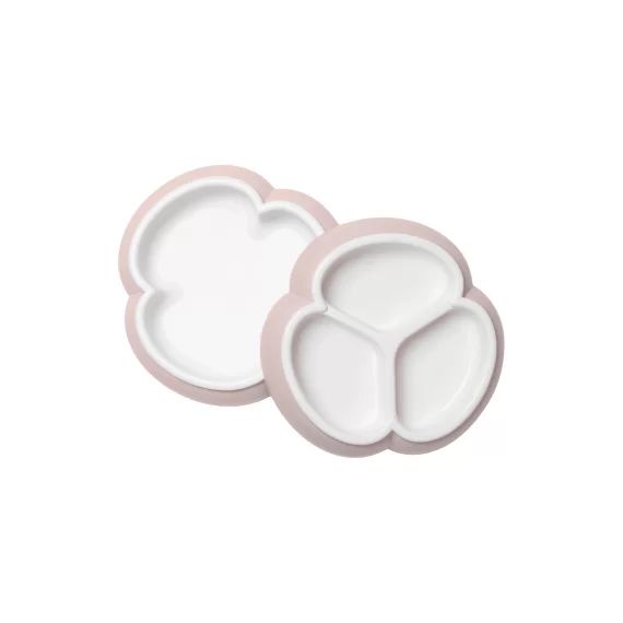 Ensemble d’assiettes pour bébé, lot de 2 – Rose pastel