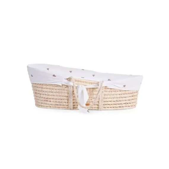 Habillage pour couffin Moïse Jersey coeurs dorés