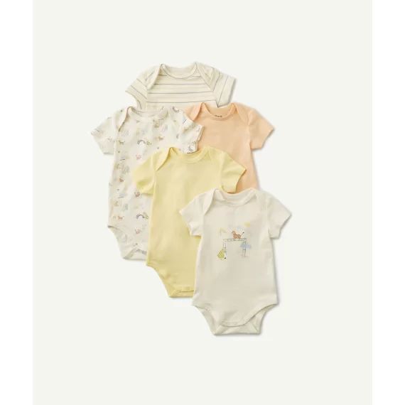 Le lot de 5 bodies pastel en coton biologique