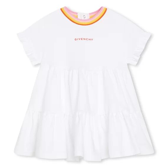 Robe à volants avec imprimé Fille Blanc