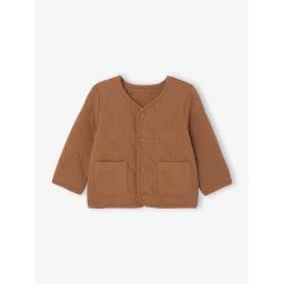 Cardigan matelassé bébé pressionné caramel