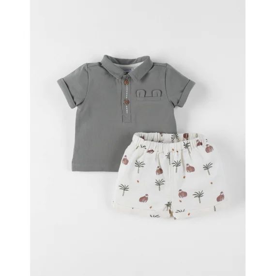 Set Polo Avec Short Coton Vert