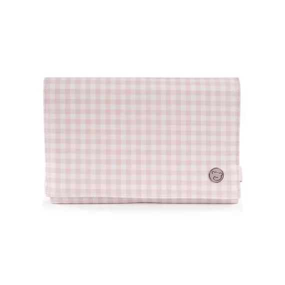 Tapis à langer Together Vichy rose et blanc