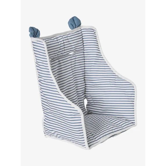 Coussin de chaise haute VERTBAUDET rayé bleu