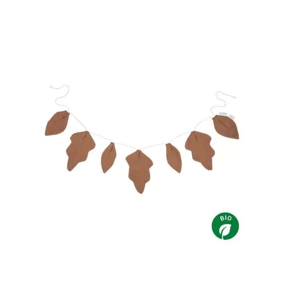 Guirlande feuille Lin français noisette
