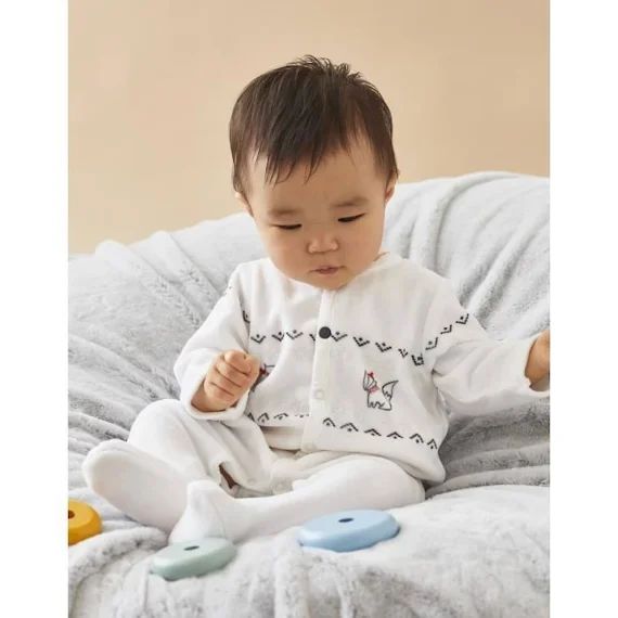 Pyjama 1 Pièce Noël En Velours Blanc