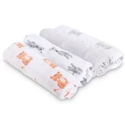 Lot de 4 maxi langes en coton Safari babes (112 x 112 cm)