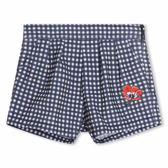 Short en coton imprimé Fille Bleu