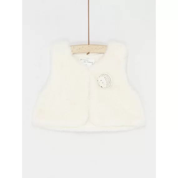 Gilet Blanc Cassé Sans Manches Fille