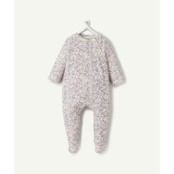 Dors bien bébé en coton bio blanc fleuri –  – Soldes