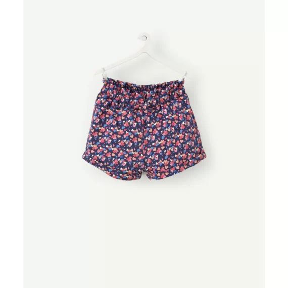 Short bébé fille en coton biologique bleu marine imprimé coeurs –  – Soldes
