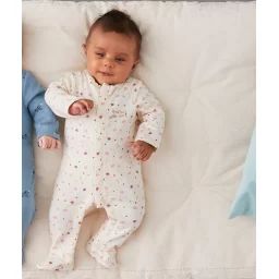 Dors bien en coton biologique écru thème nuit –  – Soldes
