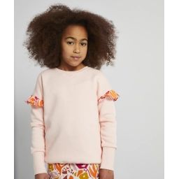 Sweat évolutif fille rose en fibres recyclées avec volants –  – Soldes
