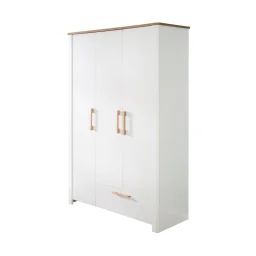 Armoire Bébé 3 Portes À Fermeture Douce Ava Blanc / Chêne Artisan
