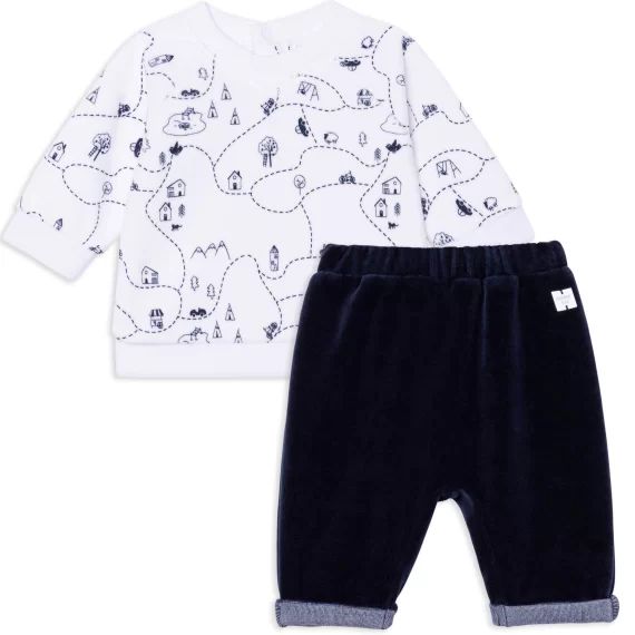 Ensemble sweat + pantalon Garçon Blanc