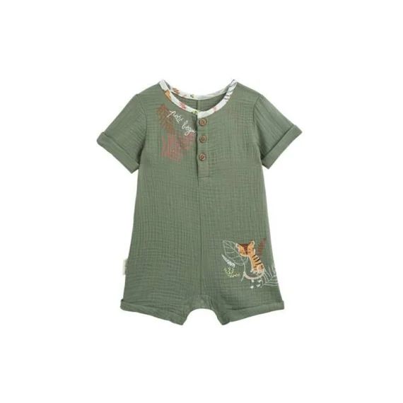 Combishort Bébé En Gaze De Coton Dumbea Vert