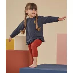 Le t-shirt évolutif manches longues bleu marine en coton pima –  – Soldes