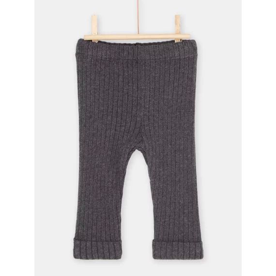 Legging Côtelé Anthracite Bébé Fille – Gris anthracite chiné