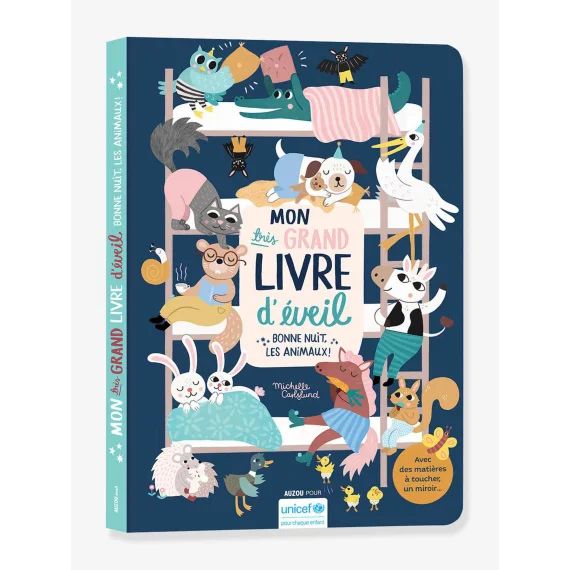 Mon très grand livre d&rsquo;éveil – Bonne nuit les animaux AUZOU bleu