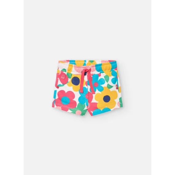Short En Coton Avec Imprimé Fleurs Multicolore