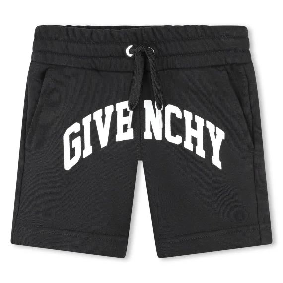 Short en molleton avec imprimé Garçon Noir