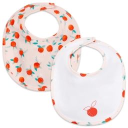 Lot de 2 bavoirs Fille Rose