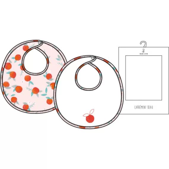 Lot de 2 bavoirs Fille Rose