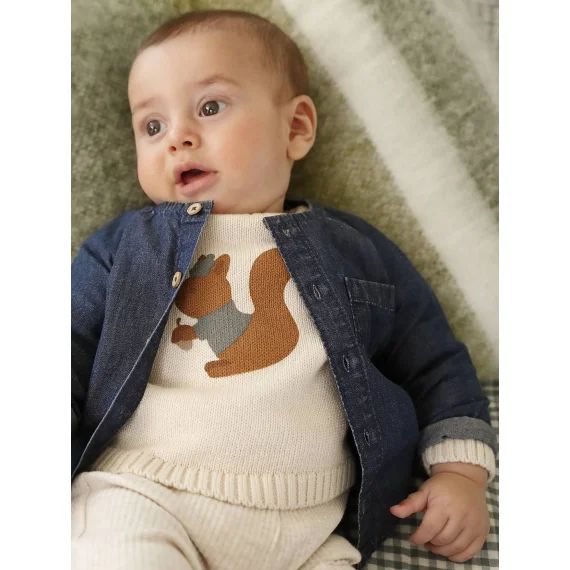 Chemise naissance en denim stone