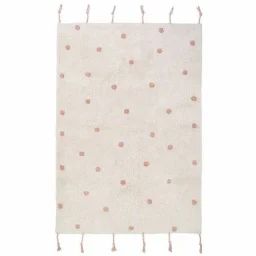 Tapis Enfant Nümi Tissé Main Coton Naturel / Rose Nude 100×150 – Nattiot Rose