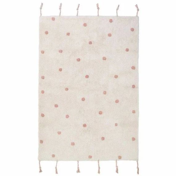 Tapis Enfant Nümi Tissé Main Coton Naturel / Rose Nude 100×150 – Nattiot Rose