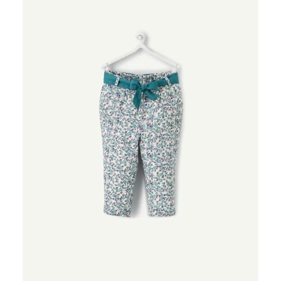 Le pantalon fluide fleuri avec ceinture en broderie anglaise –  – Soldes