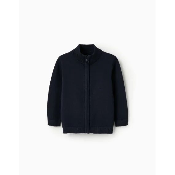 Gilet En Maille Bleu Foncé