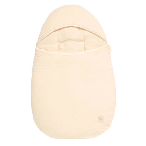 Nid D&rsquo;ange Bébé 5 Attaches En Double Gaze De Coton Beige