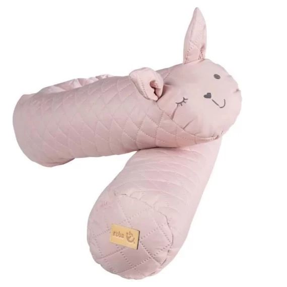 ROBA Tour de Lit Bébé – Coussin serpent roba Style Visage Lapin Lily – 170 cm – Rose rose