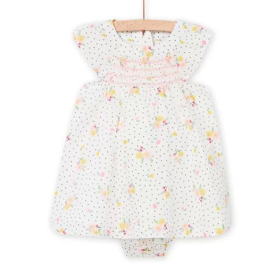 Robe Écrue Et Bloomer Bébé Fille