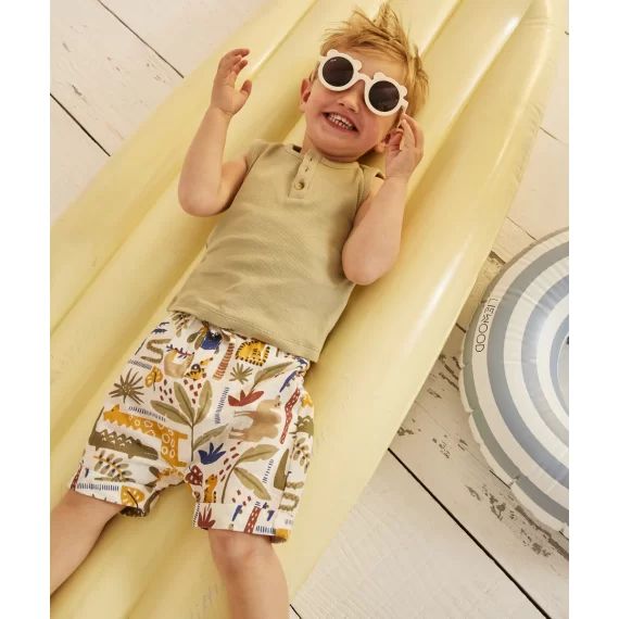 Bermuda bébé garçon en coton thème jungle –  – Soldes