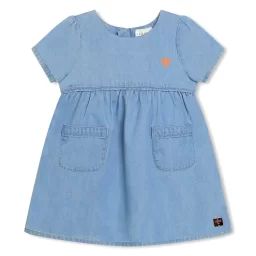 Robe évasée avec poches Fille Bleu