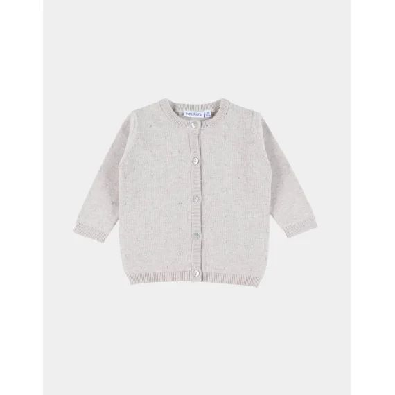 Cardigan En Tricot Coton Beige