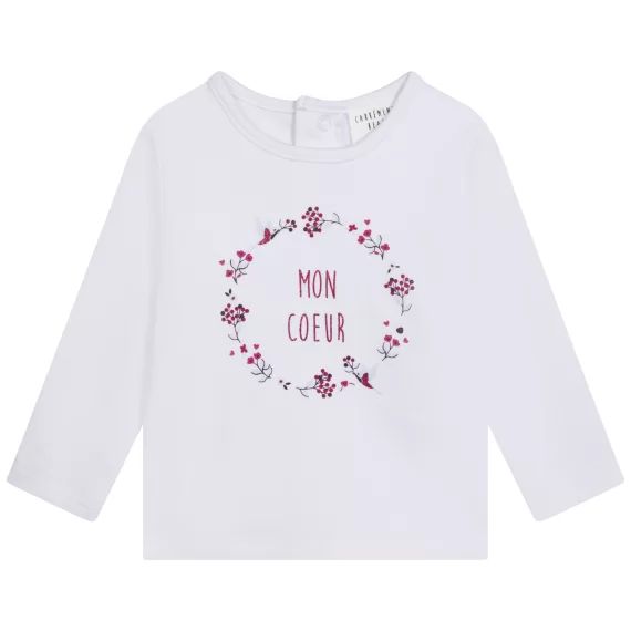 T-shirt à manches longues Fille Blanc