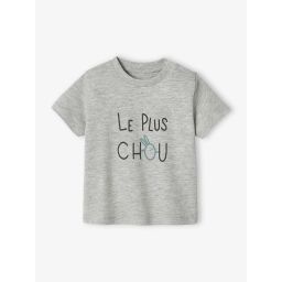 T-shirt imprimé bébé garçon gris chiné