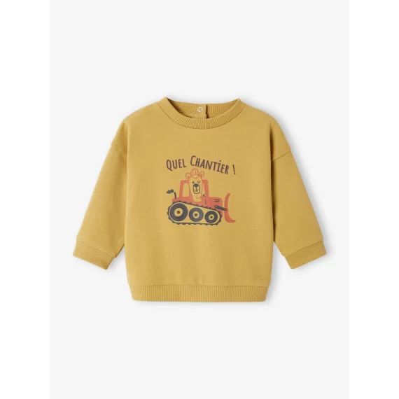 Sweat basics en molleton bébé moutarde
