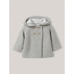 Gilet Doublé En Coton Et Laine Gris Chiné Clair
