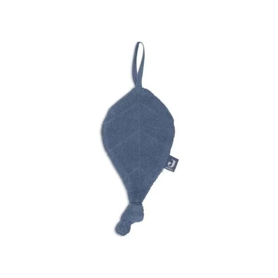 Doudou attache sucette feuille Jeans Blue