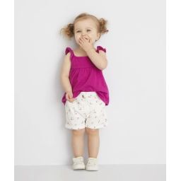 Le short écru imprimé cerises en coton –  – Soldes